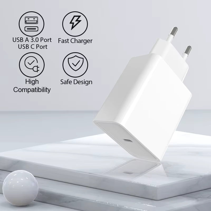 Paquete de 2 Cargadores USB CE | 20 W con Cable USB‑C de 1 m incluido