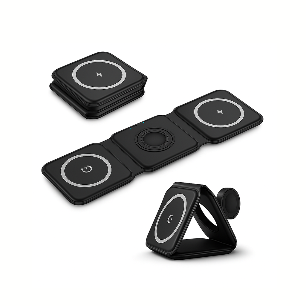 Cargador Inalámbrico Portátil 15 W – Fast Charge, Plegable y Compacto